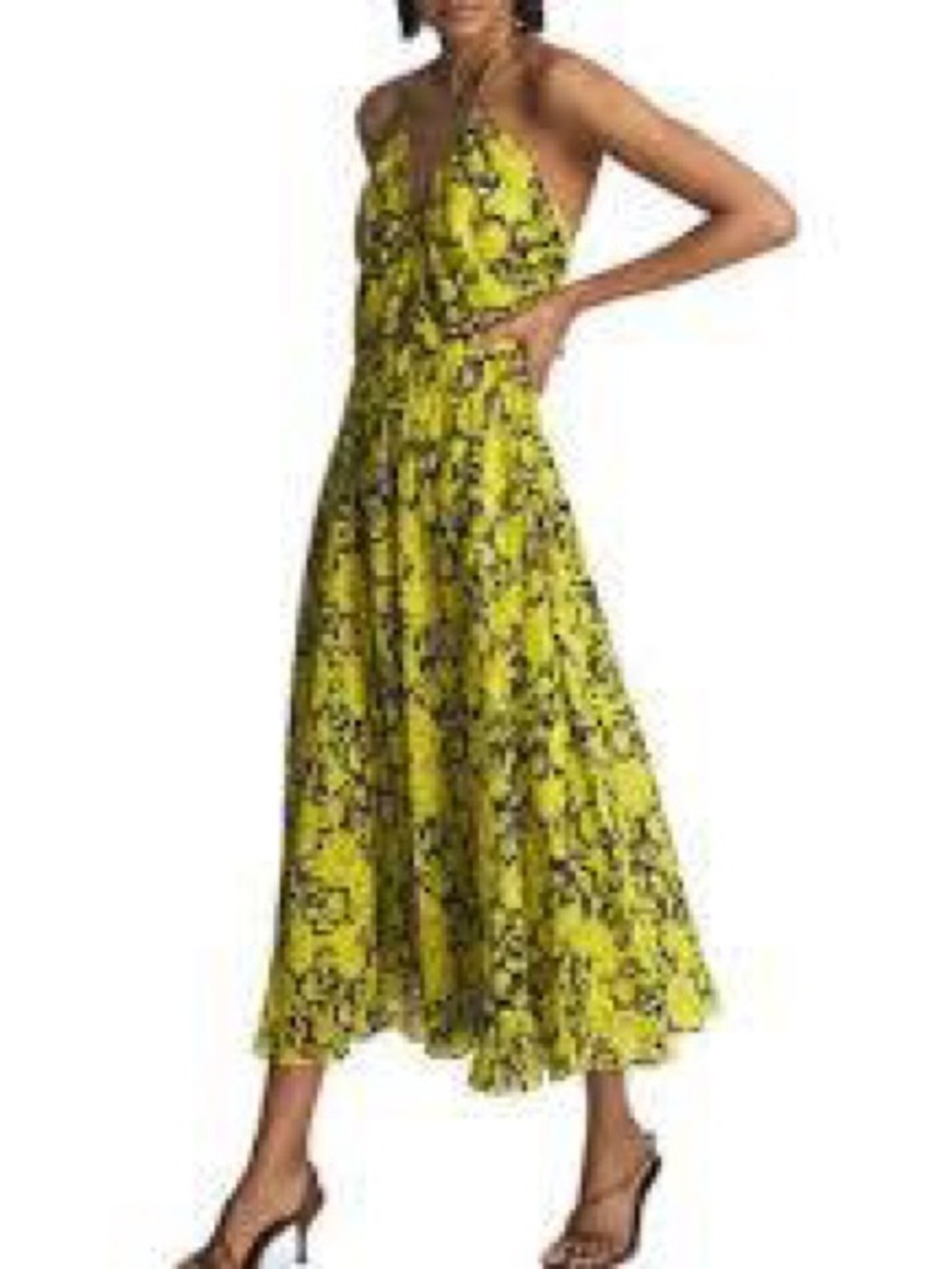 REISS Tessa Printed Halter Dress - Picture 2 of 4